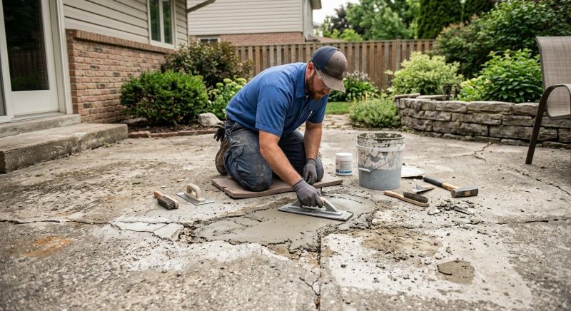 Concrete Pool Patio Repair in West Des Moines, IA