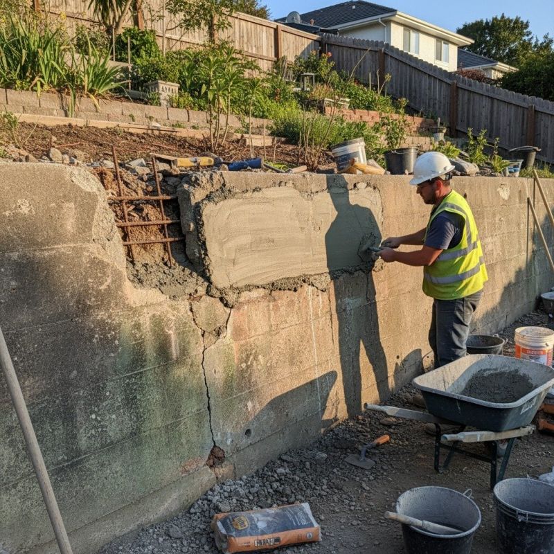 Concrete Retaining Wall Repair in Corpus Christi, TX