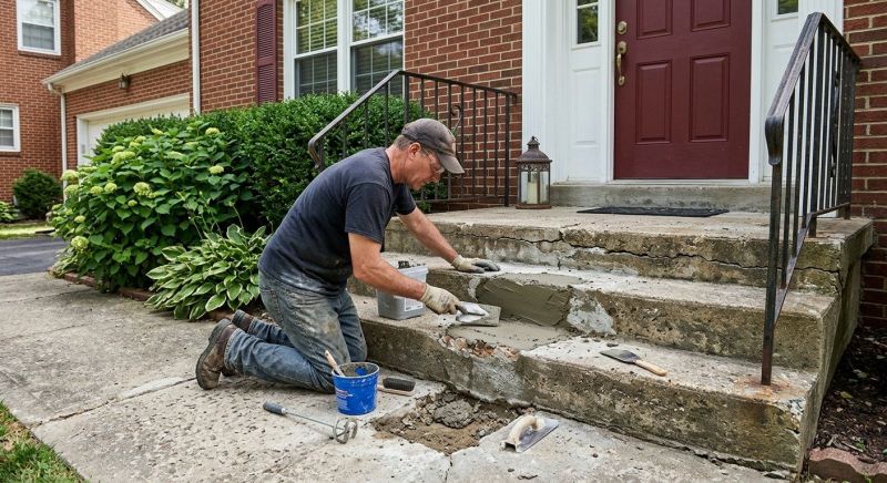 Porch Crack Repair in West Des Moines, IA